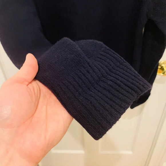 J. Crew Men's Navy Lambswool Crewneck Sweater - Picture 6 of 8